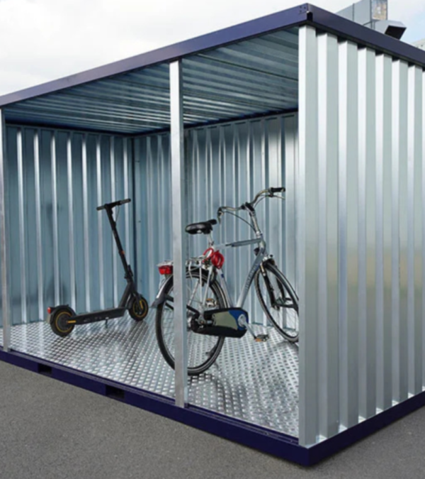 Abri de Jardin en Métal Démontable 4x2m Ouvert