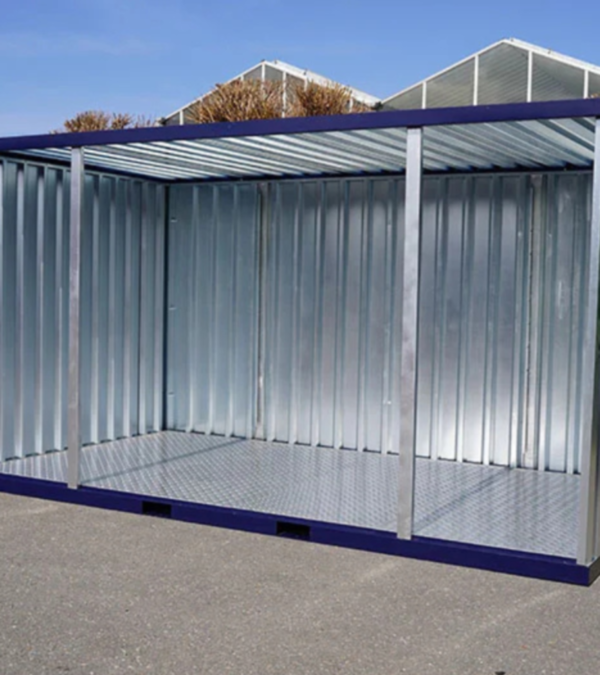 Abri de Jardin en Métal Démontable 4x2m Ouvert