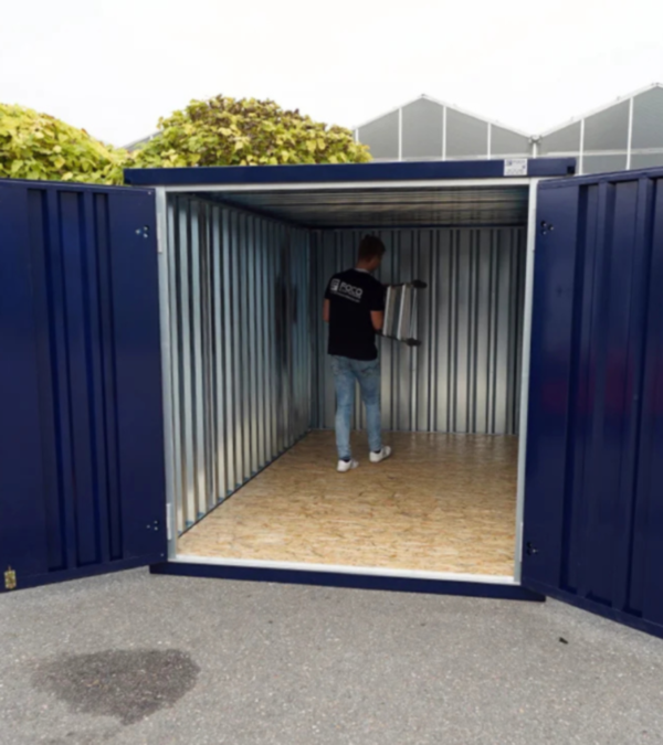 Conteneur de Stockage Démontable Bleu Acier 2x2 mètres